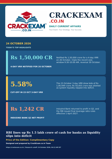 CrackExam daily magazine cover for 24 October 2026